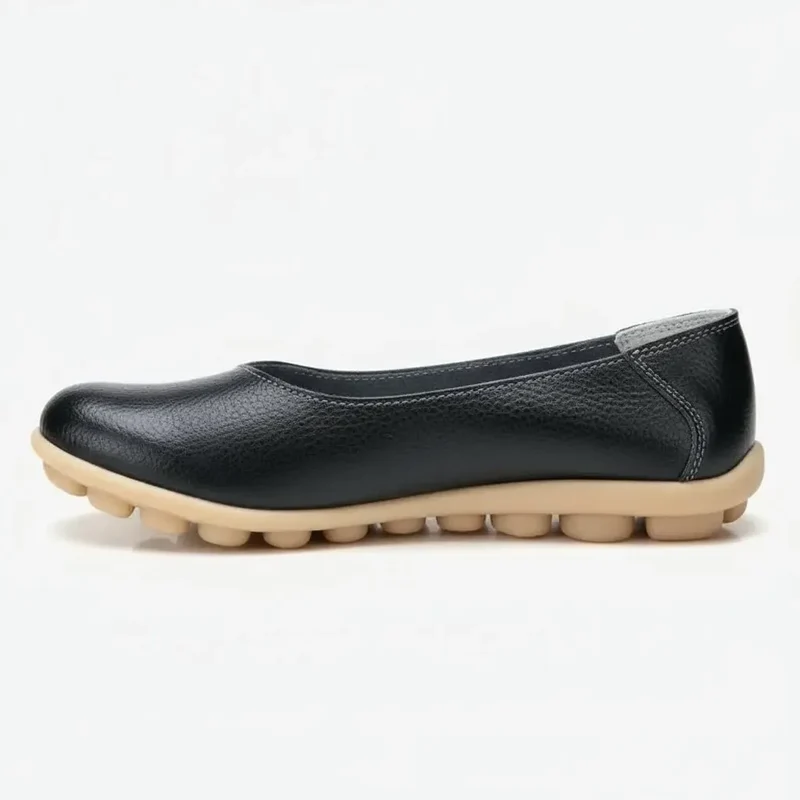 Chaussons Ballerines en Cuir pour Femme