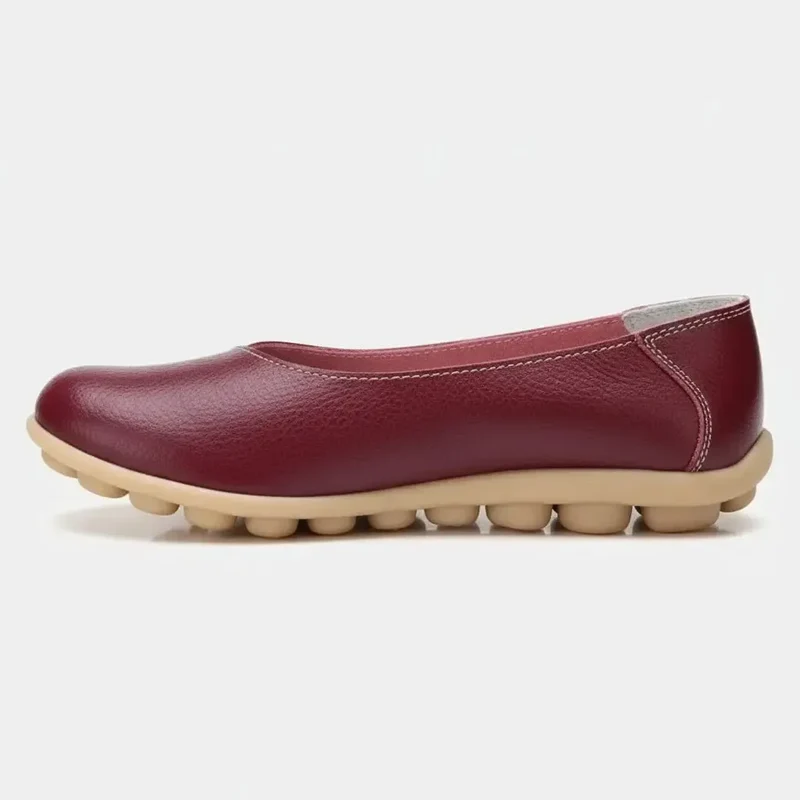 Chaussons Ballerines en Cuir pour Femme