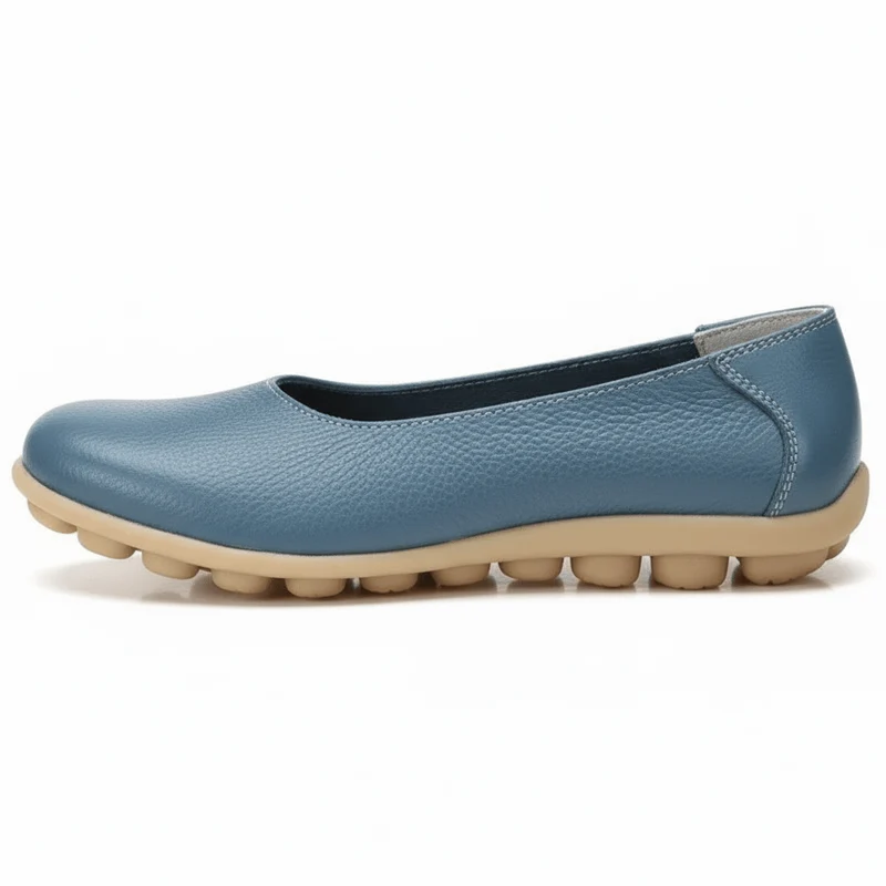 Chaussons Ballerines en Cuir pour Femme