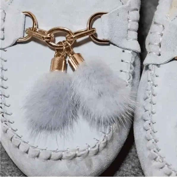Chaussons en Cuir Fourrés pour Femme