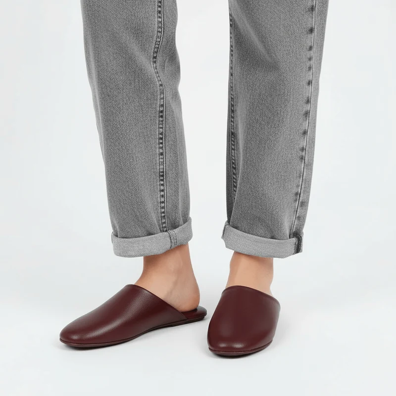 Chaussons en Cuir Souple pour Femme