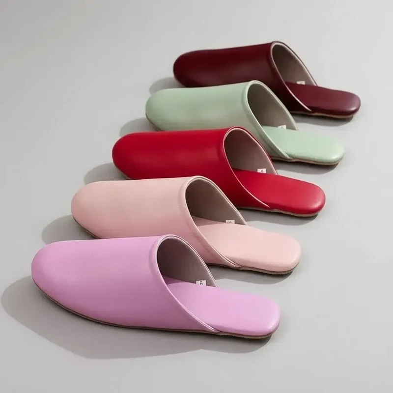 Chaussons en Cuir Souple pour Femme