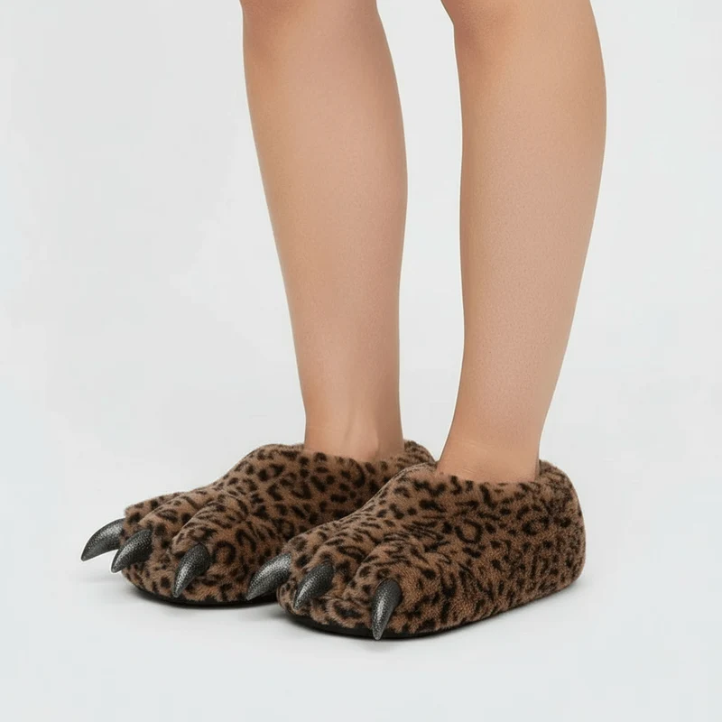 Chaussons Rigolos Léopard pour Femme