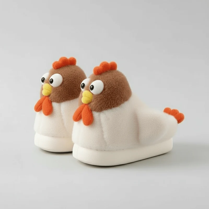 Chaussons Rigolos Poule pour Femme