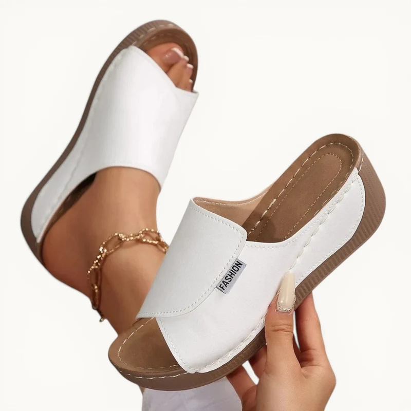 Chaussons femme | Compensés cuir PU
