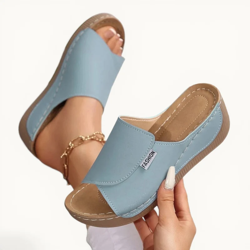 Chaussons femme | Compensés cuir PU