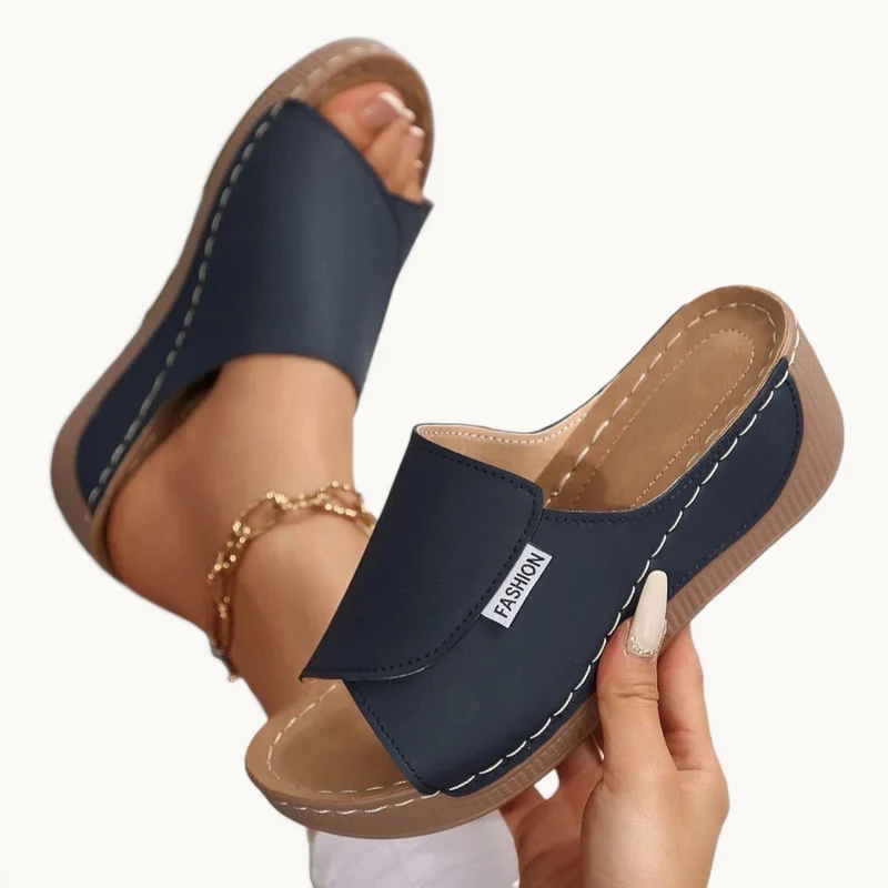 Chaussons femme | Compensés cuir PU