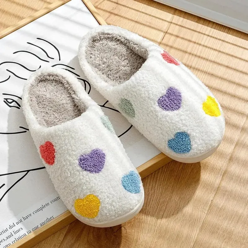 Chausson Douillet pour Femme - Petits Coeurs Multicolores