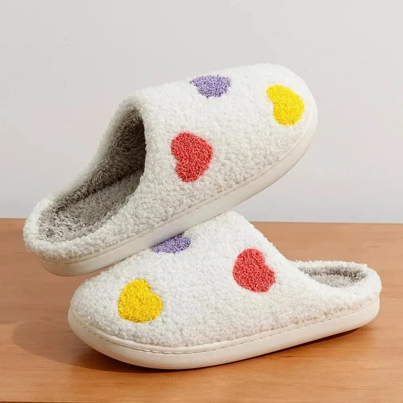 Chausson Douillet pour Femme - Petits Coeurs Multicolores