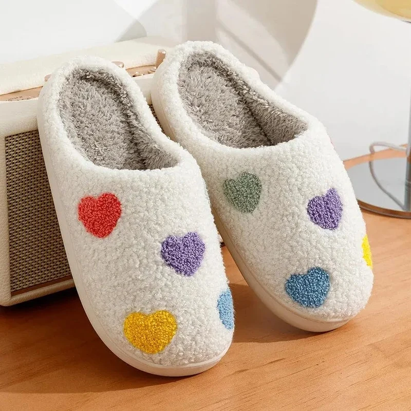 Chausson Douillet pour Femme - Petits Coeurs Multicolores