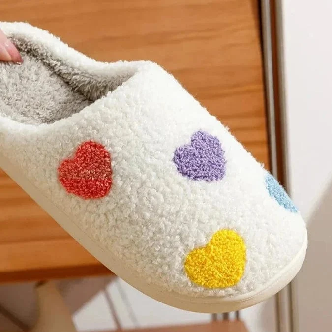 Chausson Douillet pour Femme - Petits Coeurs Multicolores
