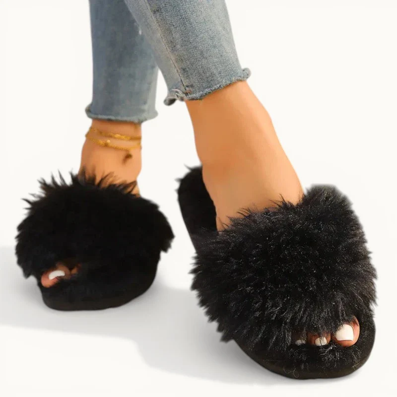 Chaussons en fourrure femme