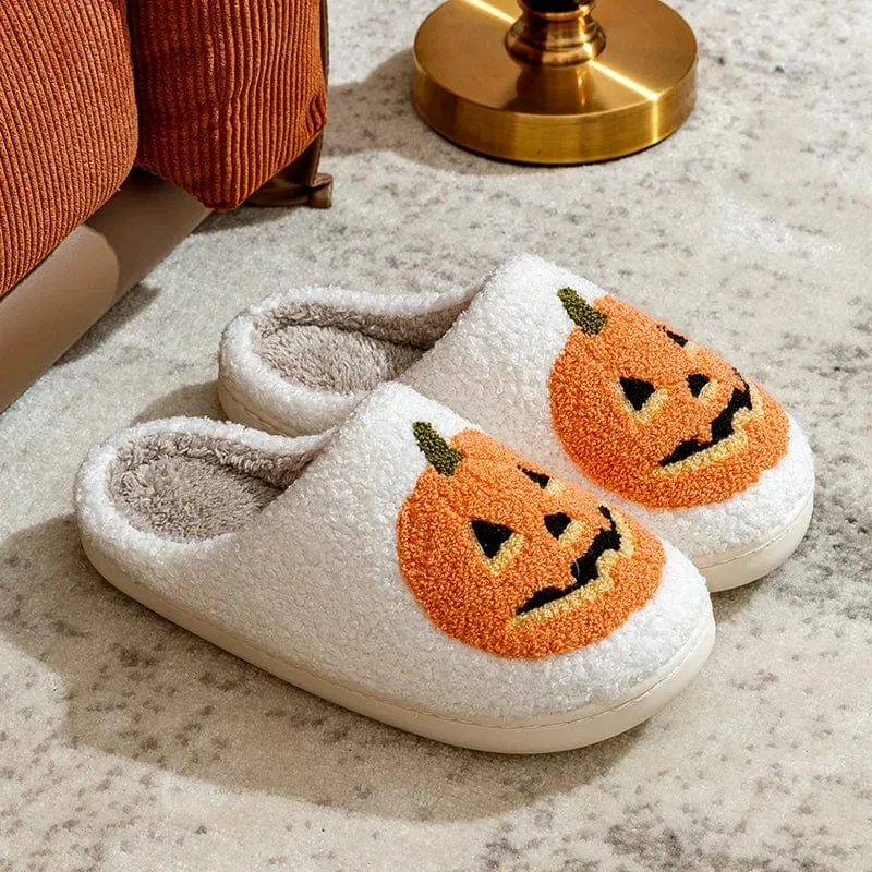 Chausson Fantaisie Femme Blanc - Citrouille