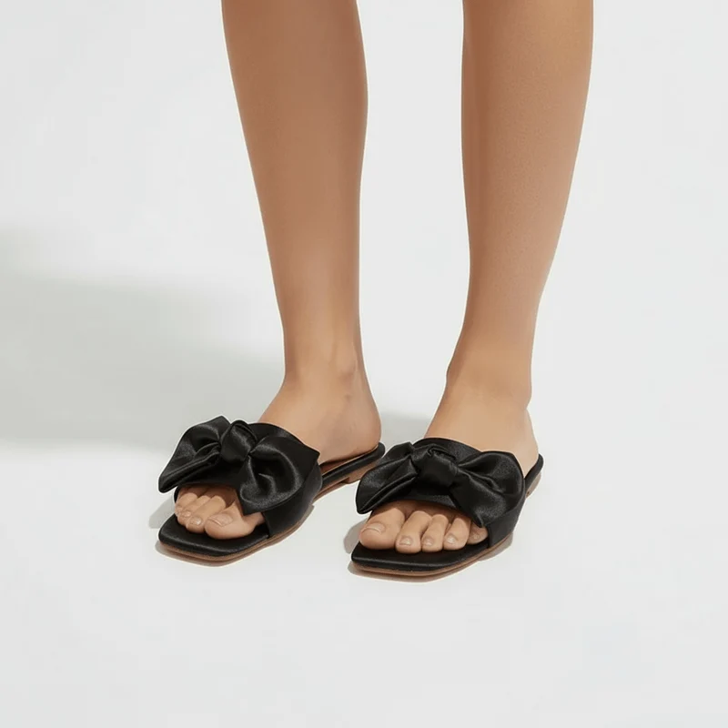 Claquettes Noeud en Satin pour Femme