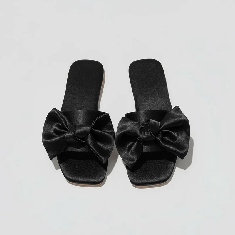 Claquettes Noeud en Satin pour Femme