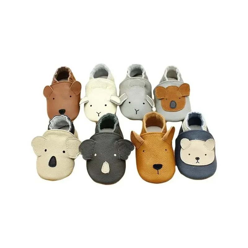 Chaussons Bébé en Cuir Antidérapants Mouton