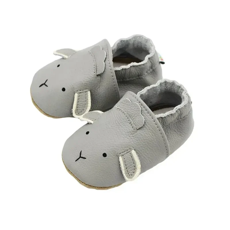 Chaussons Bébé en Cuir Antidérapants Mouton