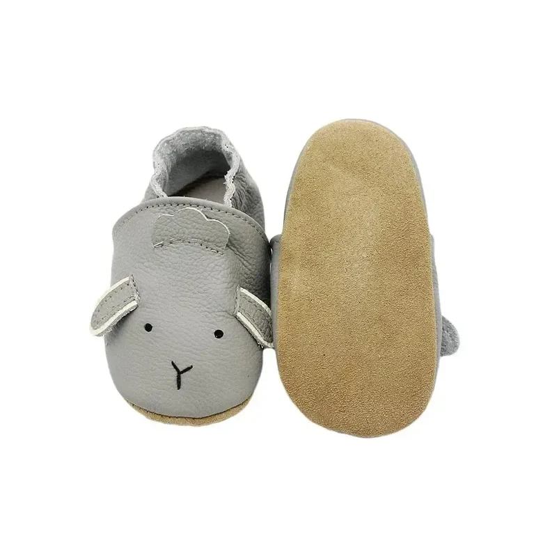 Chaussons Bébé en Cuir Antidérapants Mouton