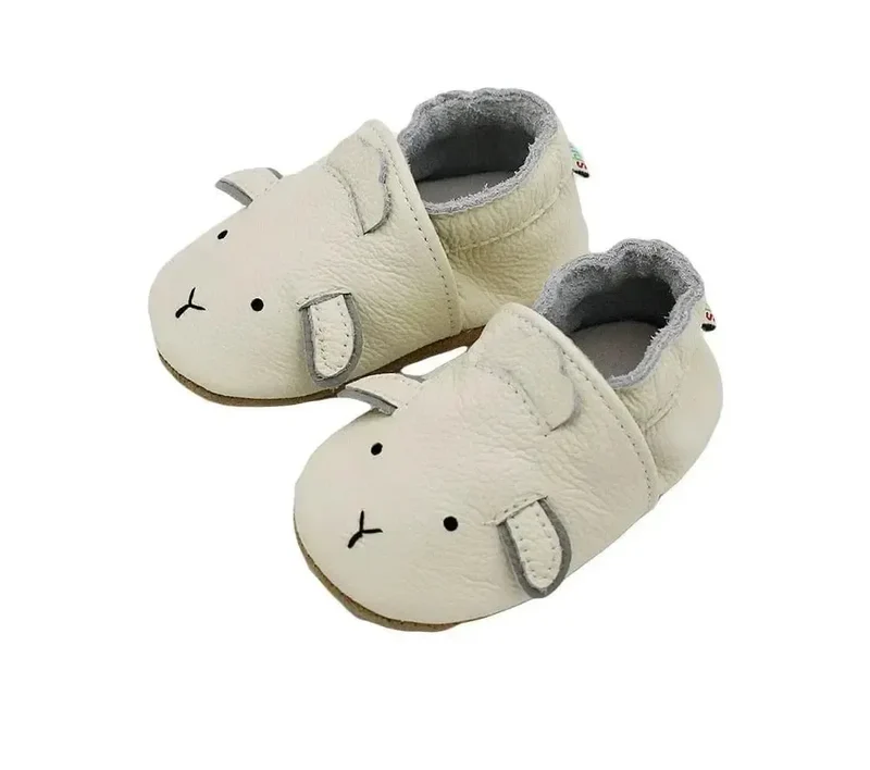Chaussons Bébé en Cuir Antidérapants Mouton