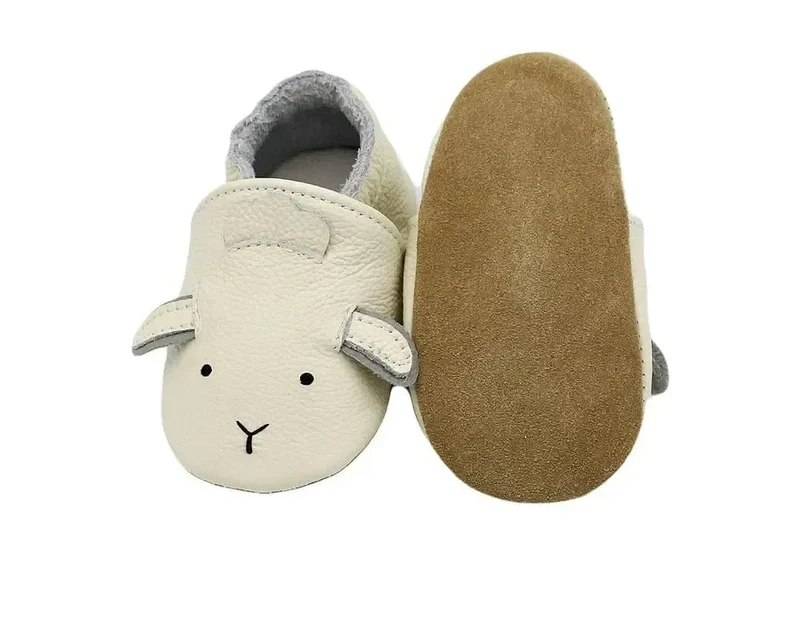 Chaussons Bébé en Cuir Antidérapants Mouton