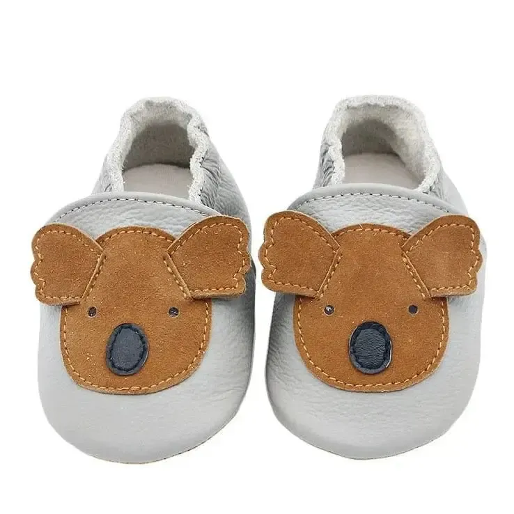 Chaussons Bébé en Cuir Antidérapants Koala