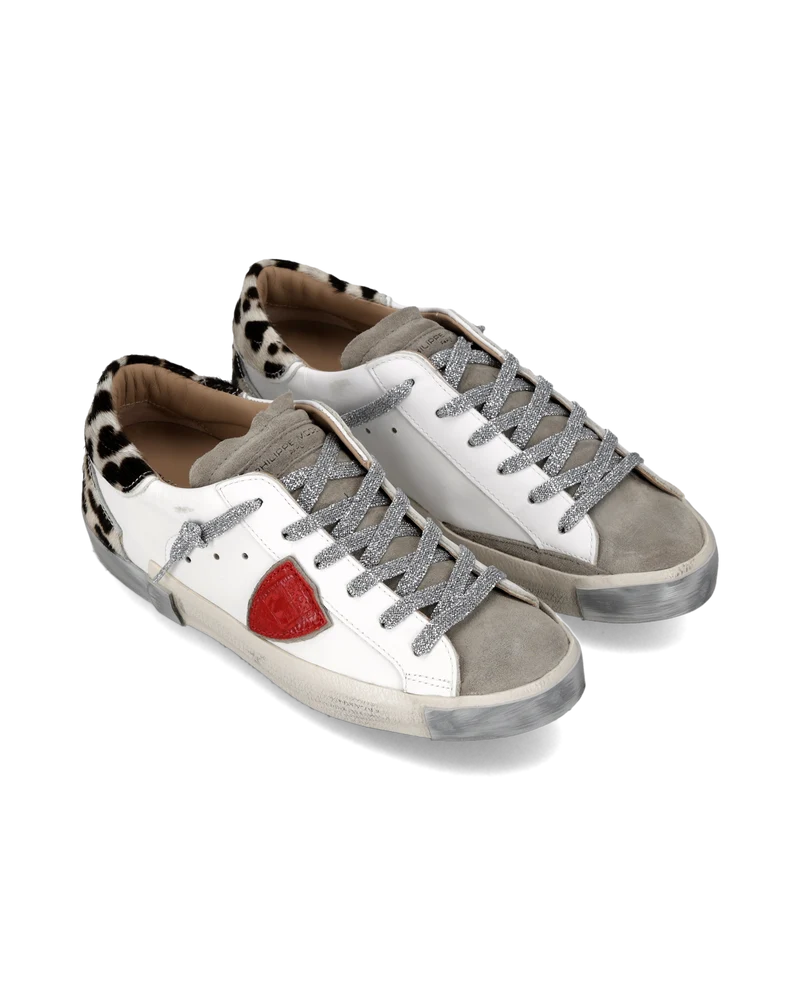 Sneakers Prsx Women, White Grey Animal-Print