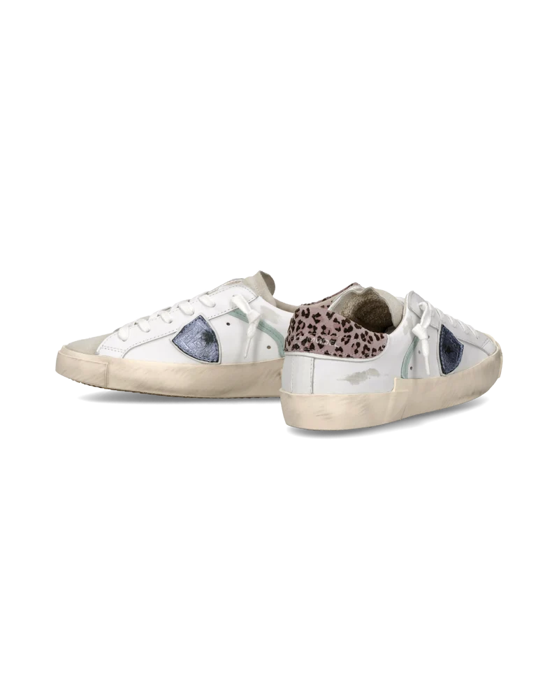 Sneakers Prsx Women, White Light Blue Animal-Print