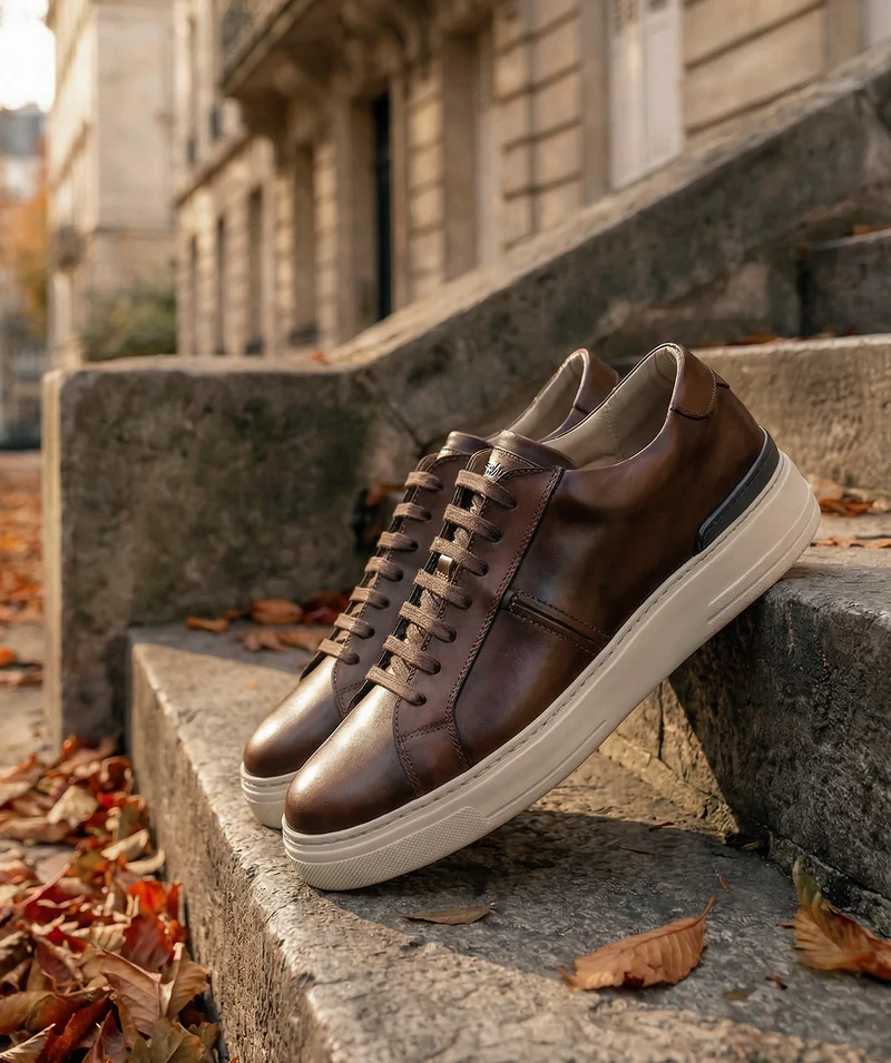 Sneakers RIVA Marron Patiné