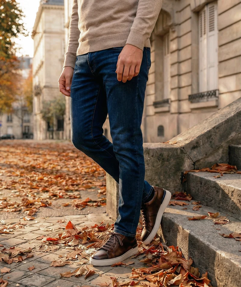Sneakers RIVA Marron Patiné
