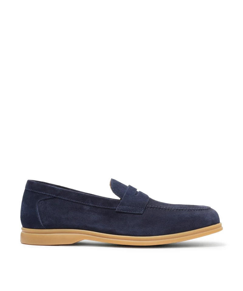 Mocassin PORTOBELLO Daim Bleu Marine
