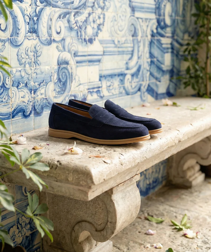 Mocassin PORTOBELLO Daim Bleu Marine