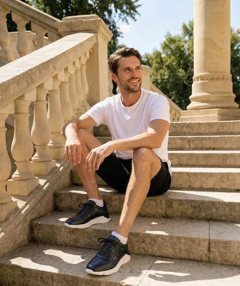 Sneakers PAOLO Bleu Patiné