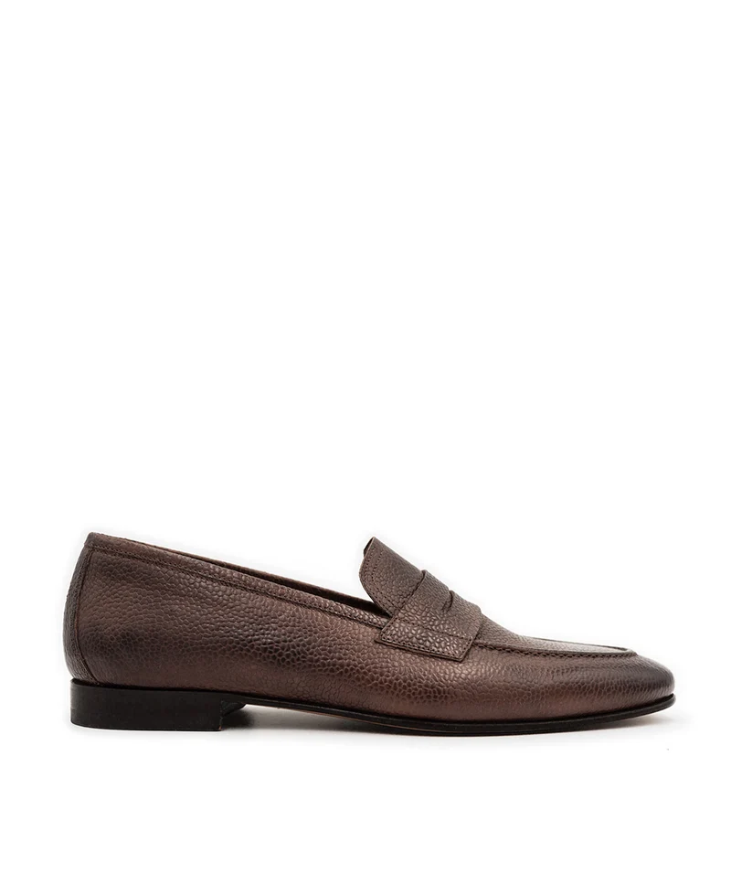 Mocassin MARKOS Grainé Marron Patiné