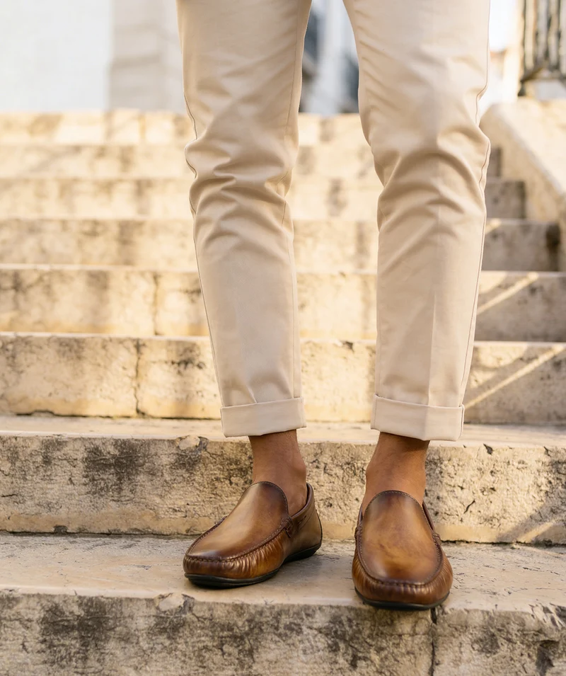 Mocassin LUCA Gold Patiné