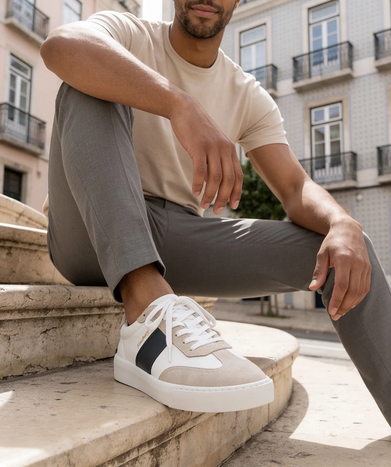 Sneakers LEO Blanc et Bleu
