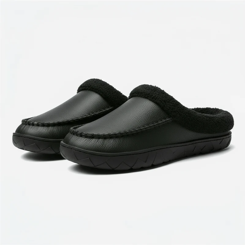 Chaussons Fourrés Aspect Mouton pour Homme