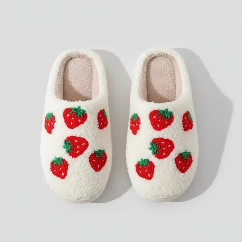 Chaussons moumoute fraise
