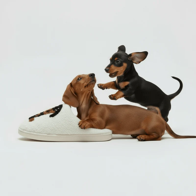 Chaussons moumoute Teckel