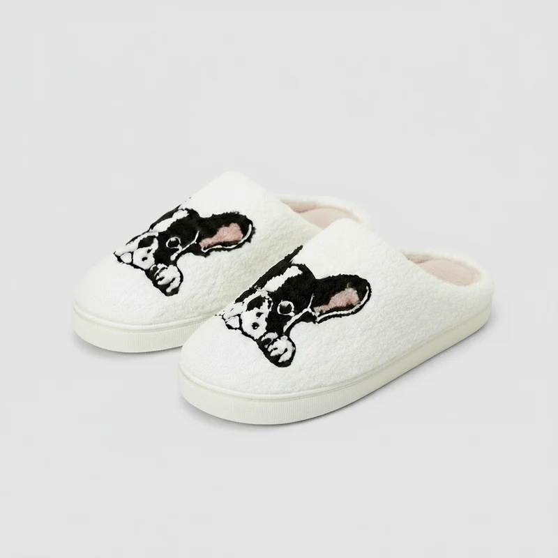 Chaussons moumoute Bouledogue