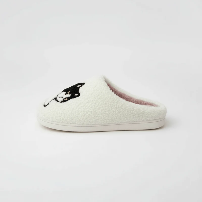 Chaussons moumoute chat rigolo