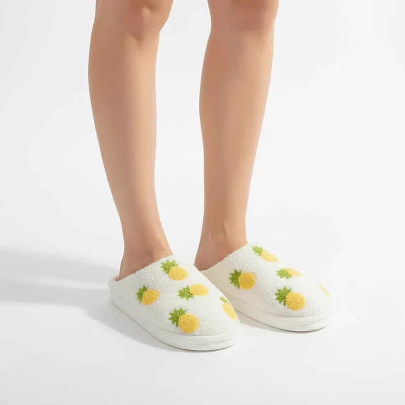 Chaussons moumoute ananas