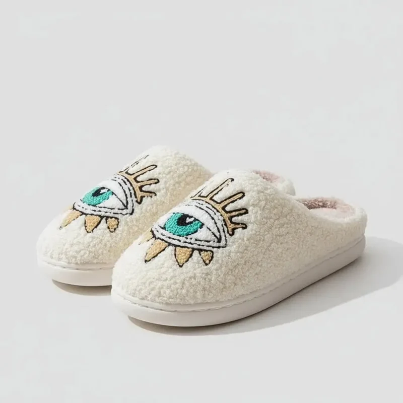 Chaussons moumoute oeil inca