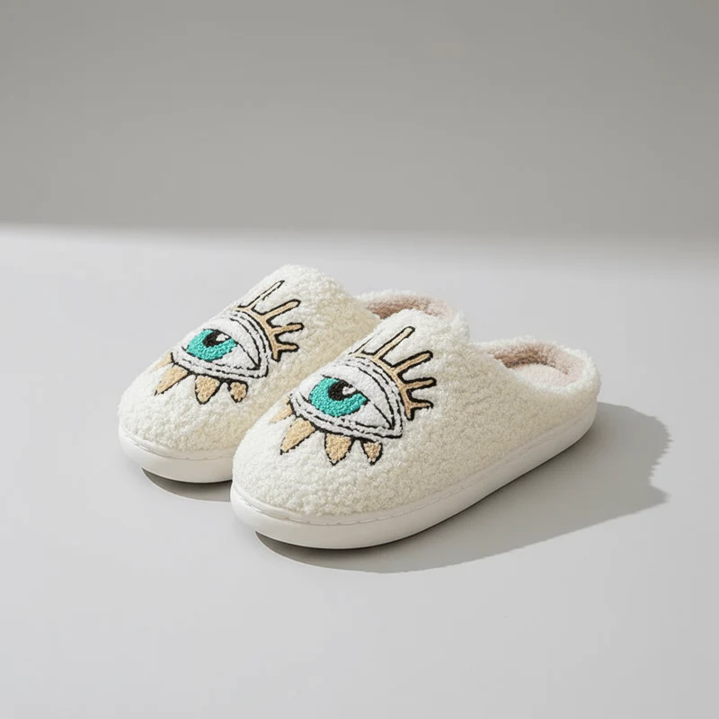 Chaussons moumoute oeil inca