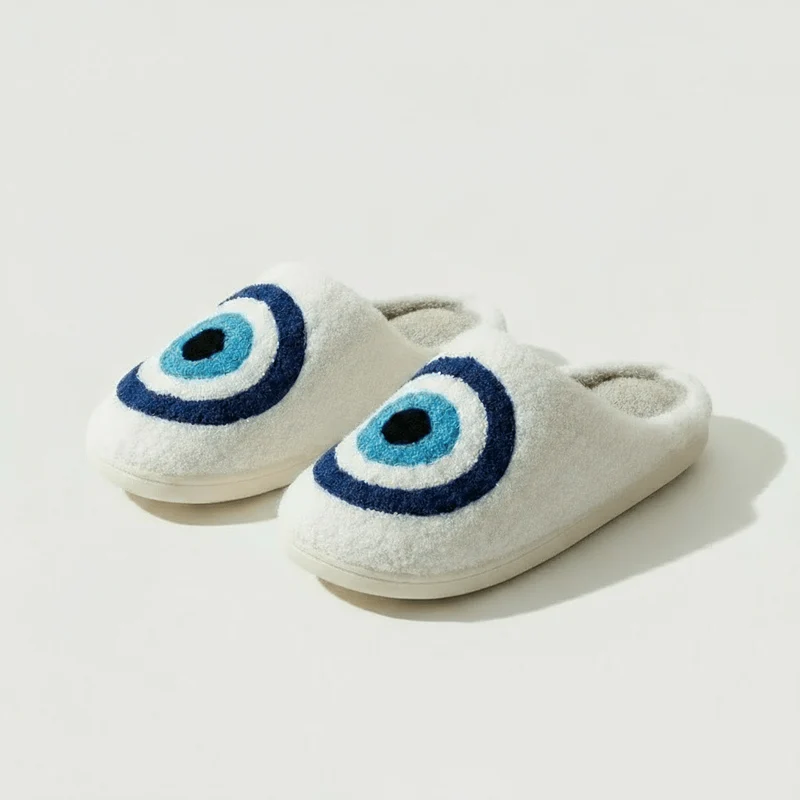 Chaussons moumoute mauvais oeil