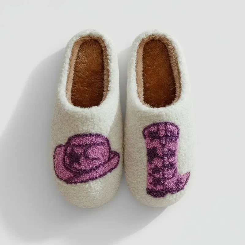 Chaussons moumoute cowboy cowgirl