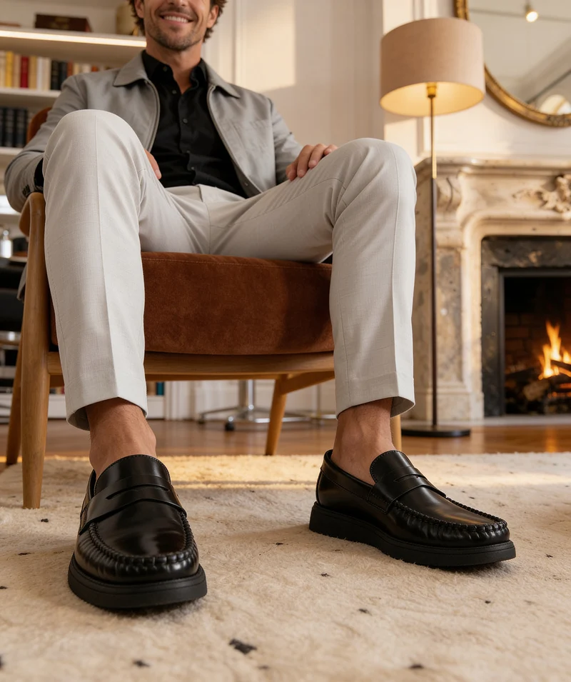 Mocassins EDUARDO Noir Lisse