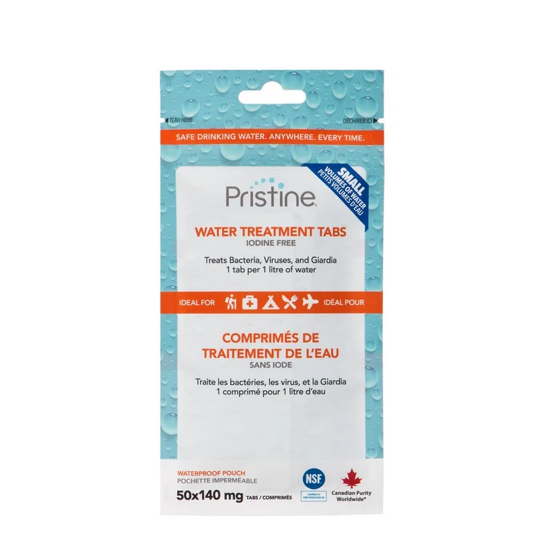 Pastille de traitement de l'eau Pristine 1 L