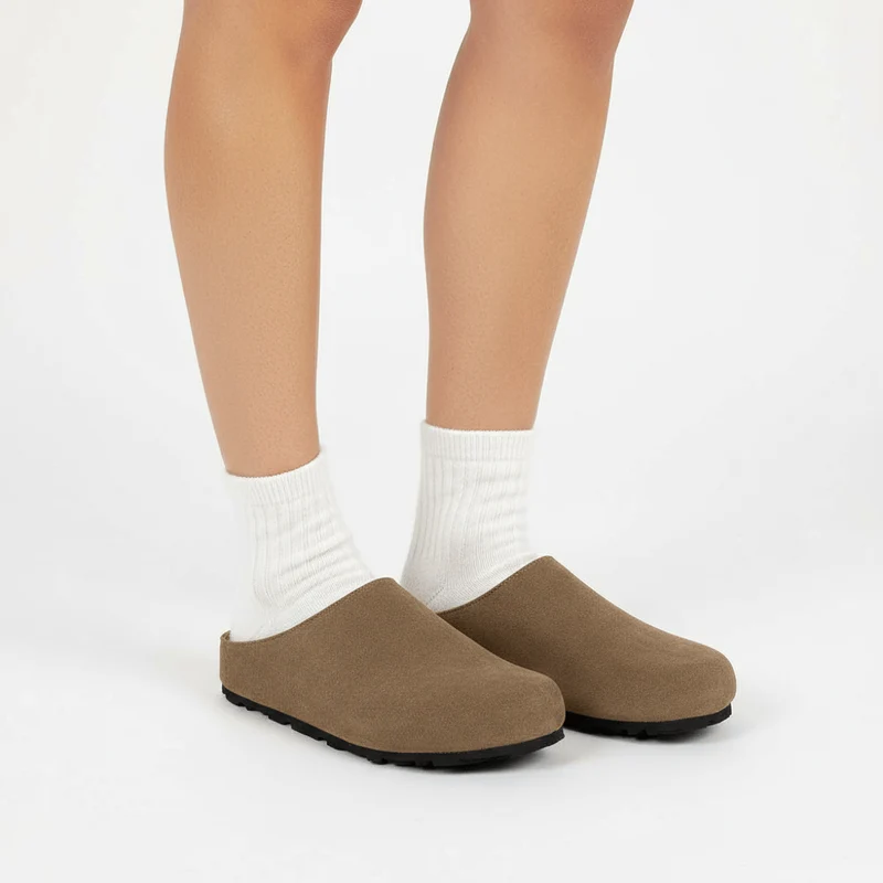 Chaussons Sabots en Cuir pour Femme