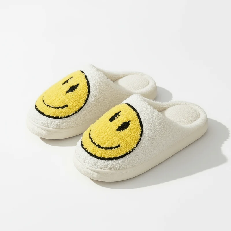 Chaussons moumoute smiley