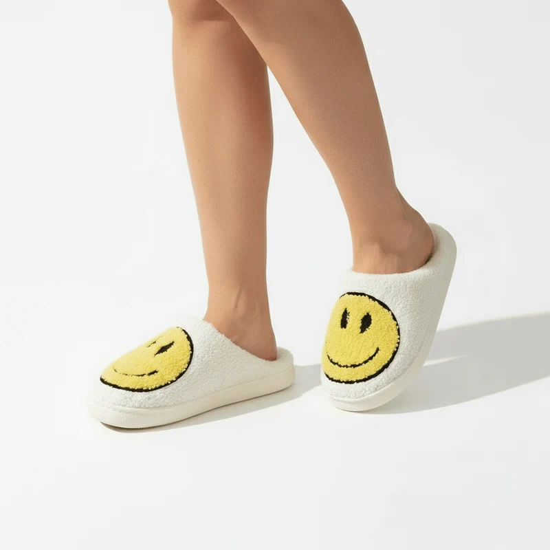Chaussons moumoute smiley